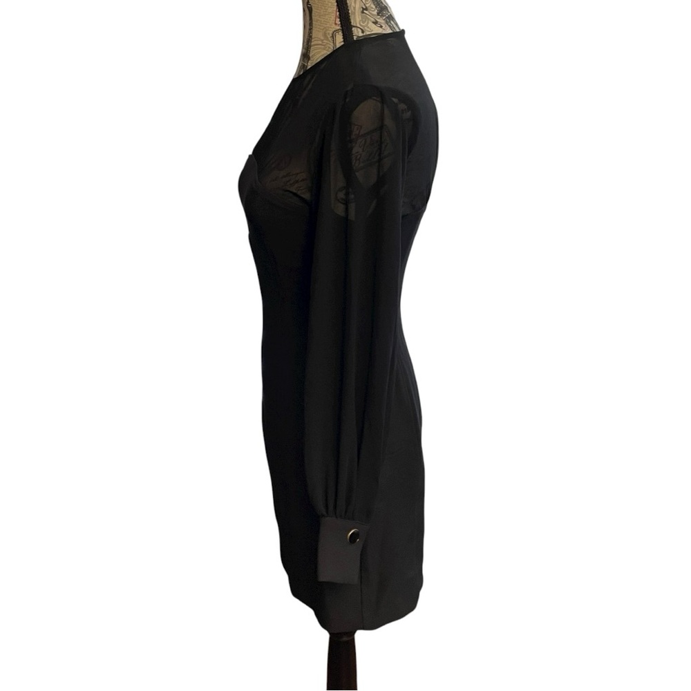 Maeve Black Long Sleeve Dress with Sheer Detail - Picture 4 of 9